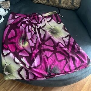 Calvin Klein medium skirt, zipper side, drawstring waist, pockets, EUC, lined